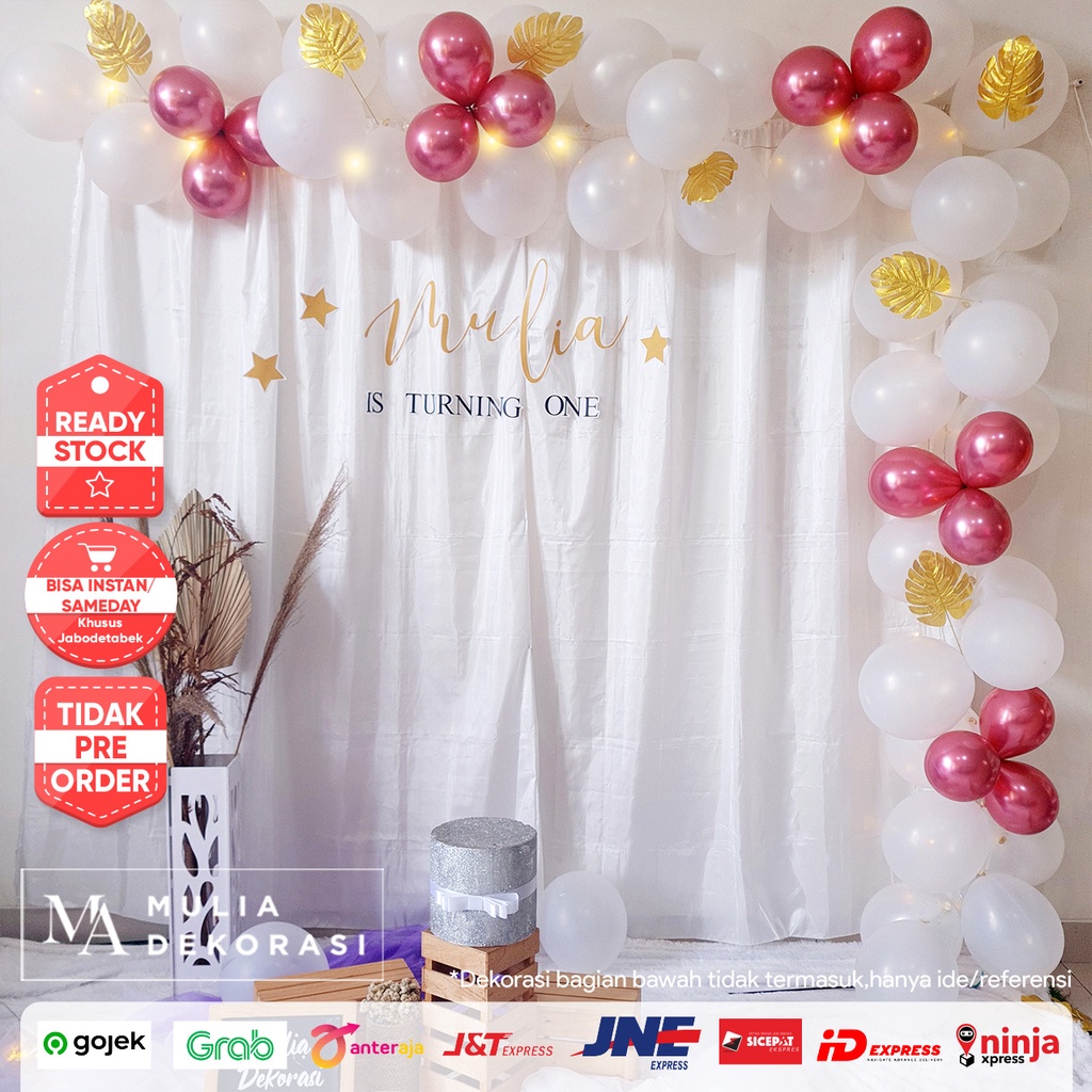 Backdrop Ulang Tahun Estetik Elegan Dekorasi Anak Murah Is Turning Photobooth Birthday Property Paket Mulia Mevvah