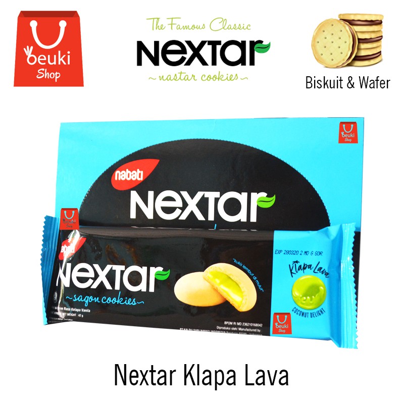 Nextar Klapa Lava Nabati Biskuit Lembut Seperti Brownies Rasa Kelapa - 10pcs x 42gr