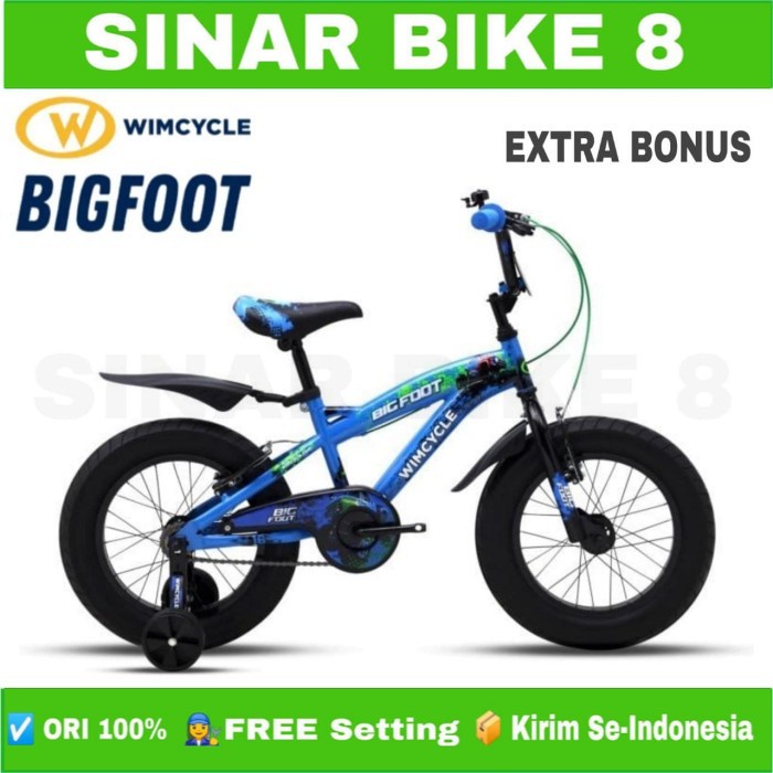 Sepeda Anak Laki Ukuran 16&quot;, 18&quot; &amp; 20 Inch BMX WIMCYCLE BIGFOOT 16 18 20 Inch Ban Jumbo Garansi