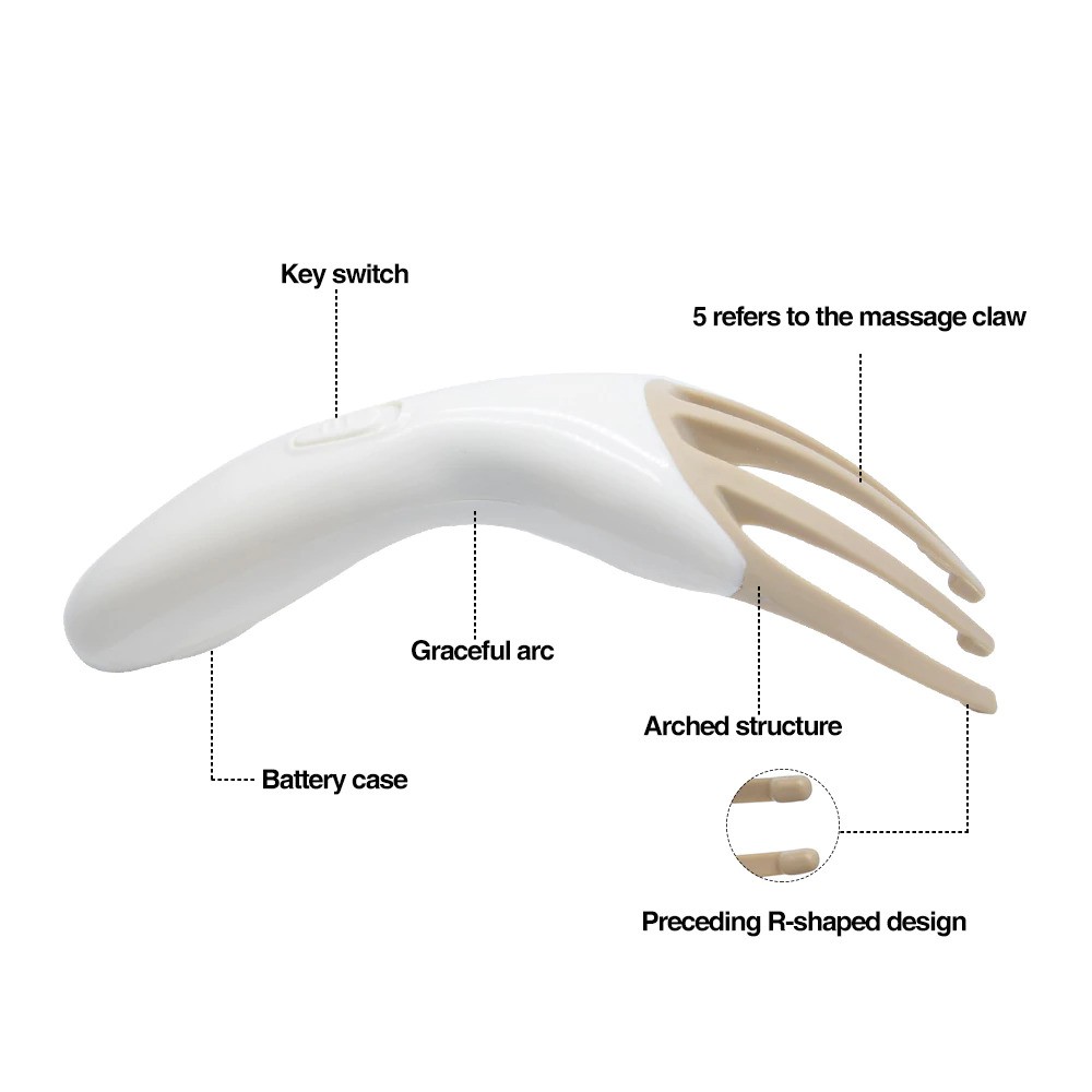 MINGSHANG Alat Pijat Kepala Electric Head Massager Vibration Claw Gripper - MS818 - Beige