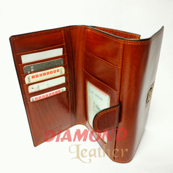 Checkers Dompet Panjang 2 in 1 Kulit Impor Asli CK 64