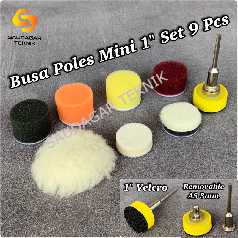 Mata Tuner Wool Busa Poles Mini 1 inch Set 9 Pcs Mata Poles 1 &quot; Gerinda Mini Polisher Mini Die Grinder