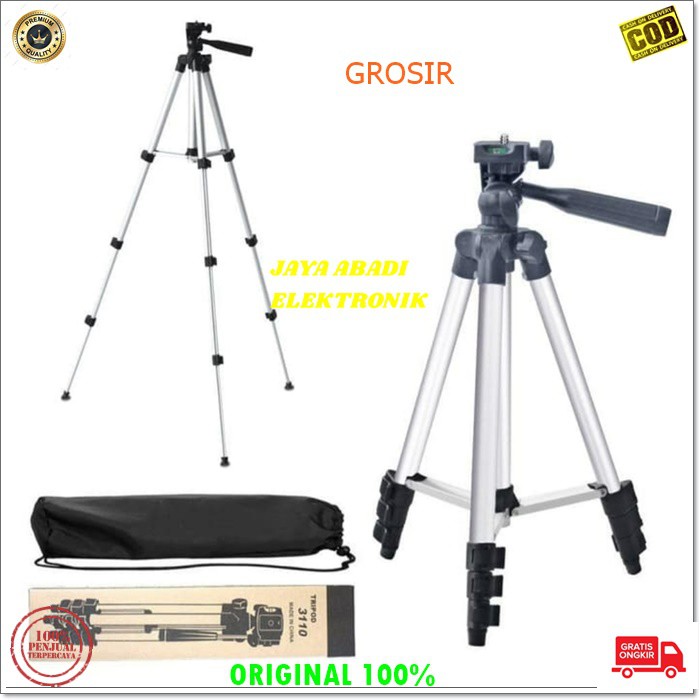 J150 TRIPOD TRIPODS KAMERA KAKI TIGA HOLDER HP CAMERA PENOPANG 1 METER STAND STANDING GANTUNGAN HANDPHONE PENOMPANG MEREKAM STANDING ALUMINIUM METAL PANJANG GADGET ANTI KARAT MAMPU MENAHAN BEBAN  3-4 KG TINGGI MAX 102 CM