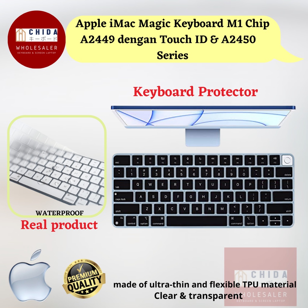Keyboard Protector Apple iMac Magic Keyboard M1 A2449 Touch ID TPU Cover