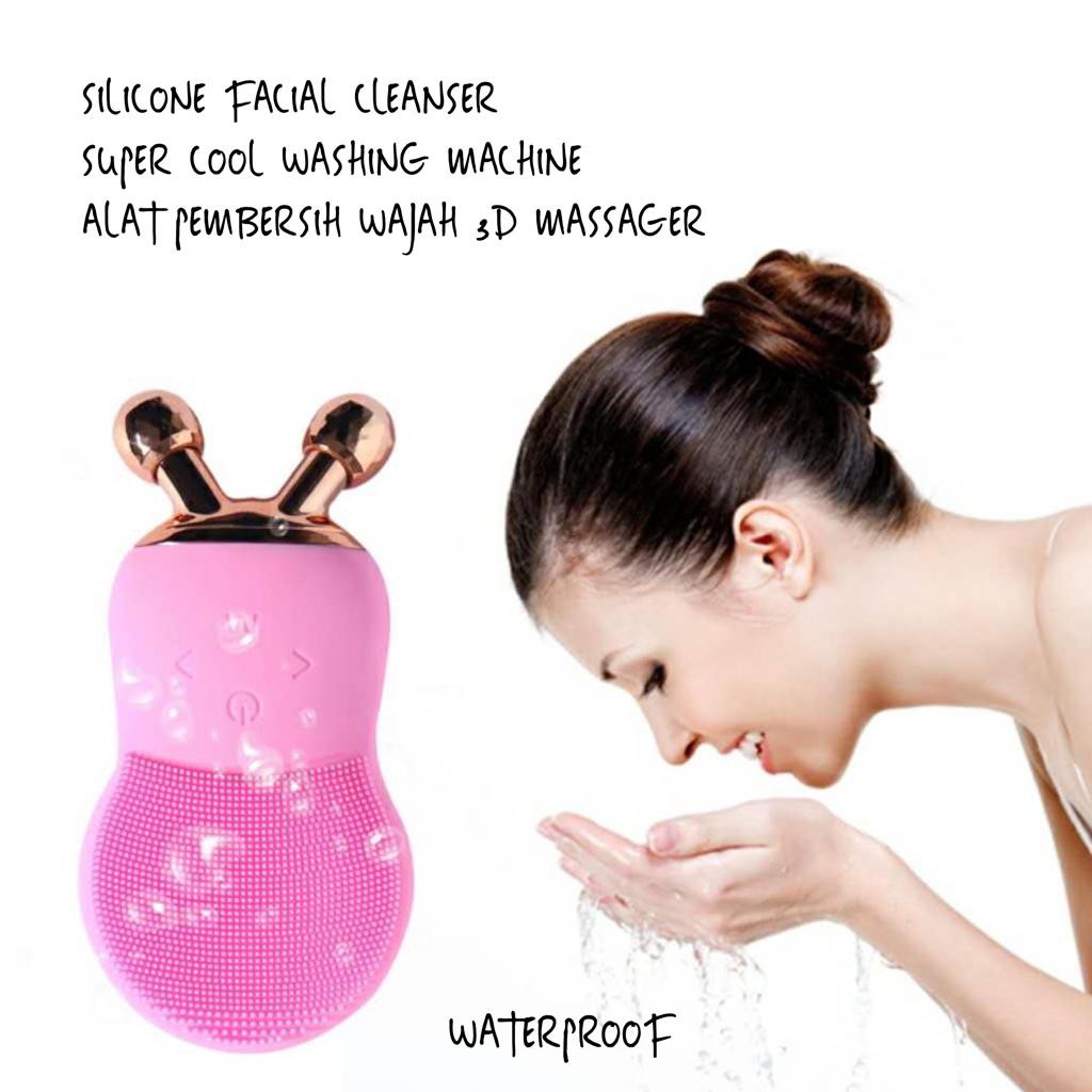 Silicone Inface Facial Cleanser Elektrik Alat Pembersih Pemijat Face Massage Wajah Muka 3D Massager