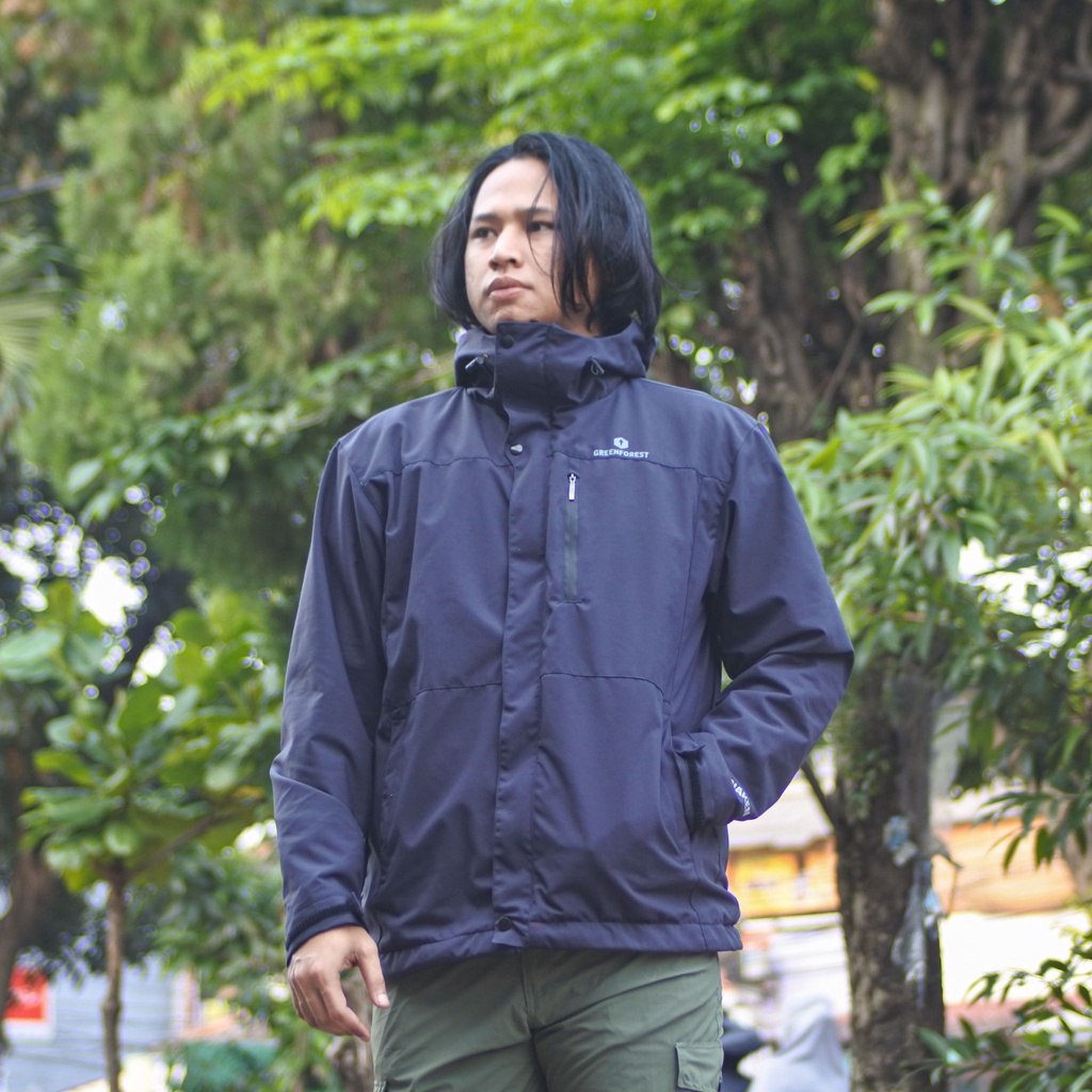 Greenforest Bunaken Jaket Gunung Waterproof Inner Polar Pria dan Wanita-Old Navy