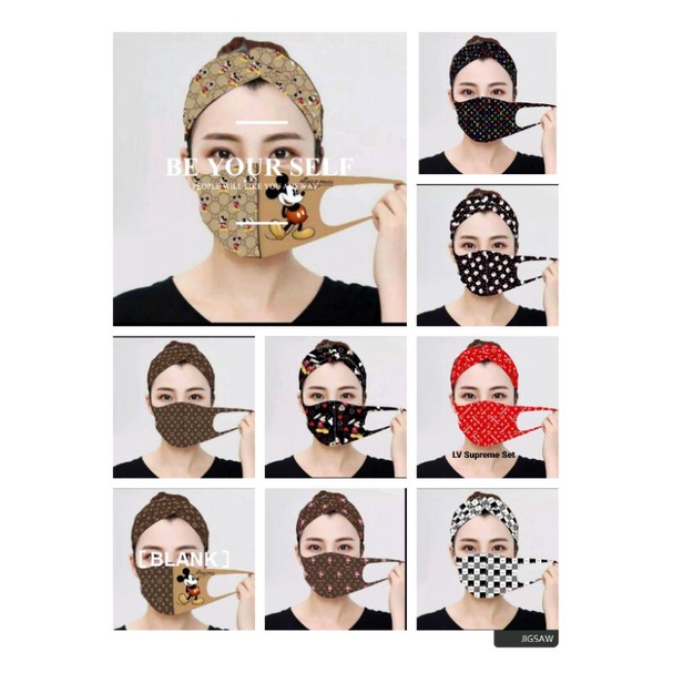 Masker Scuba Bandana Set Masker Kain Wanita