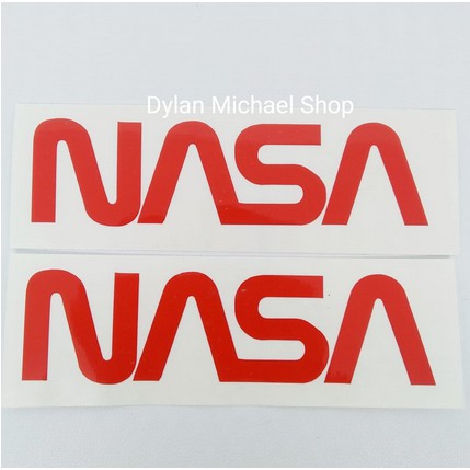 Stiker NASA Logo Cutting Sticker aksesoris Mobil Motor Sepeda Laptop 4 pcs