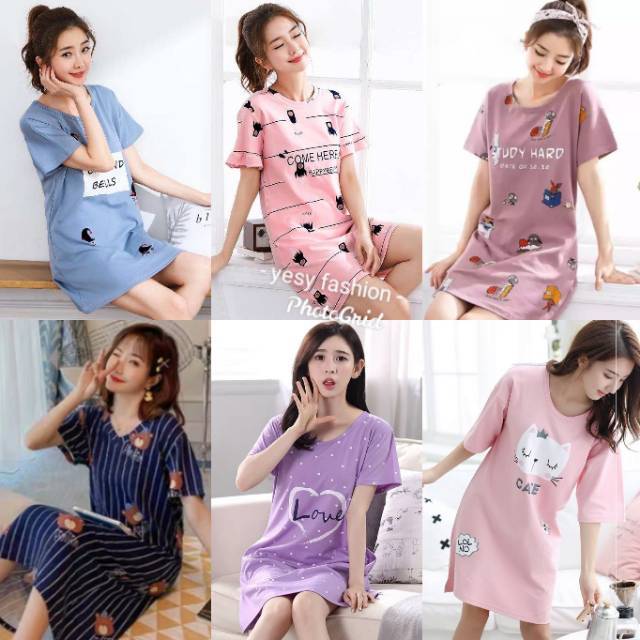 DASTER WANITA  CANTIK BAJU  TIDUR  IMPORT MOTIF UNIK  DSL 