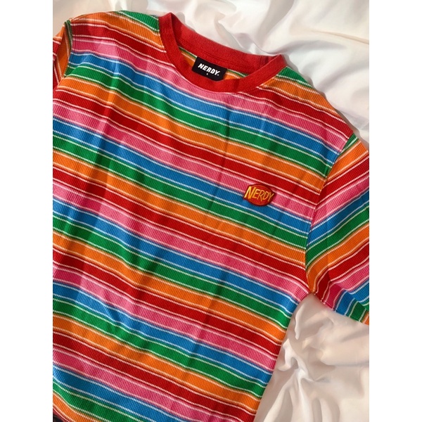 Nerdy striped tshirt preloved (not kirsh oioi mmlg fcmm spao romantic crown mahagrid lmc thisisnever