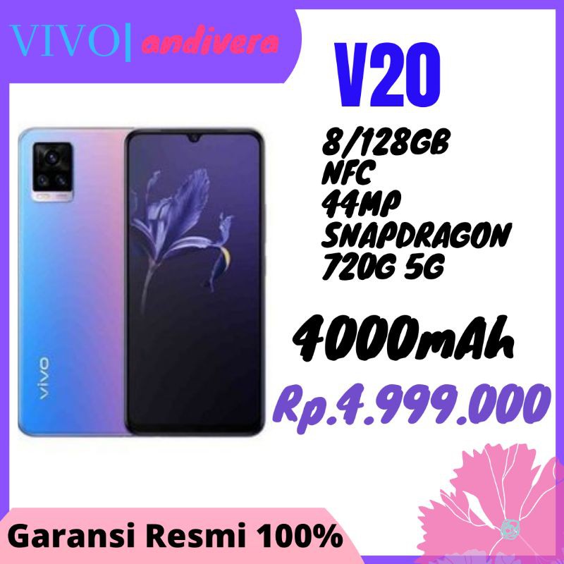 vivo v20 8/128 nfc garansi 1 thn