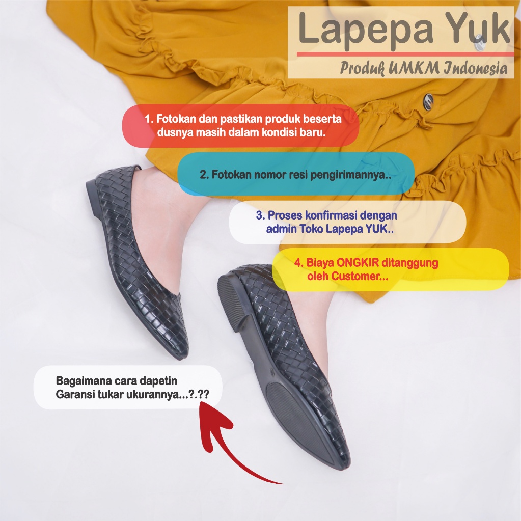 LAPEPA YUK - Sepatu Flat Shoes Wanita NADINE ALL COLOR Untuk Kerja kantor Spatu Flatshoes Ballerina Cewek Kuliahan Jalan Santai Casual Empuk Nyaman Slop Lancip Warna Black Hitam Putih Selop Premium Original Kekinian Terbaru Shoes ORI Mall Official Store