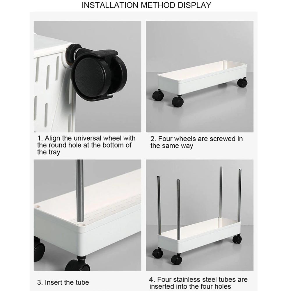 RAK TROLI MULTIFUNGSI - 4 TINGKAT PORTABLE + RODA