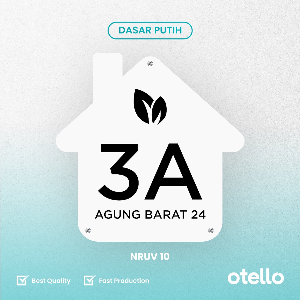 Custom Nomor Rumah Acrylic Print Nomer Papan Alamat No Akrilik House Number Aklirik Alamat Kost Keren Otello NRUV 10