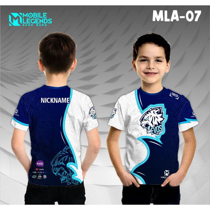 Baju Kaos Jersey Evos ML Jersey game Mobile Legend Anak