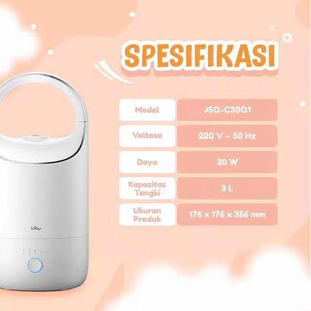 HUMIDIFIER | Alat Penjaga Kelembaban Udara di Ruangan - Humidifier - Bear JSQ-C30Q1