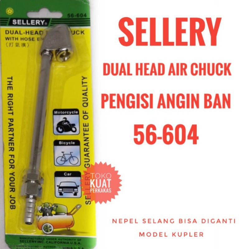 Sellery air chuck alat isi angin ban model nepel selang 56-604