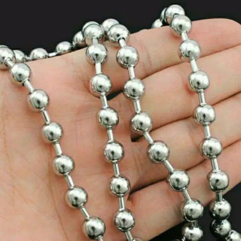 Kalung Pria Baja Putih Liontin Cincin Titanium Anti Karat