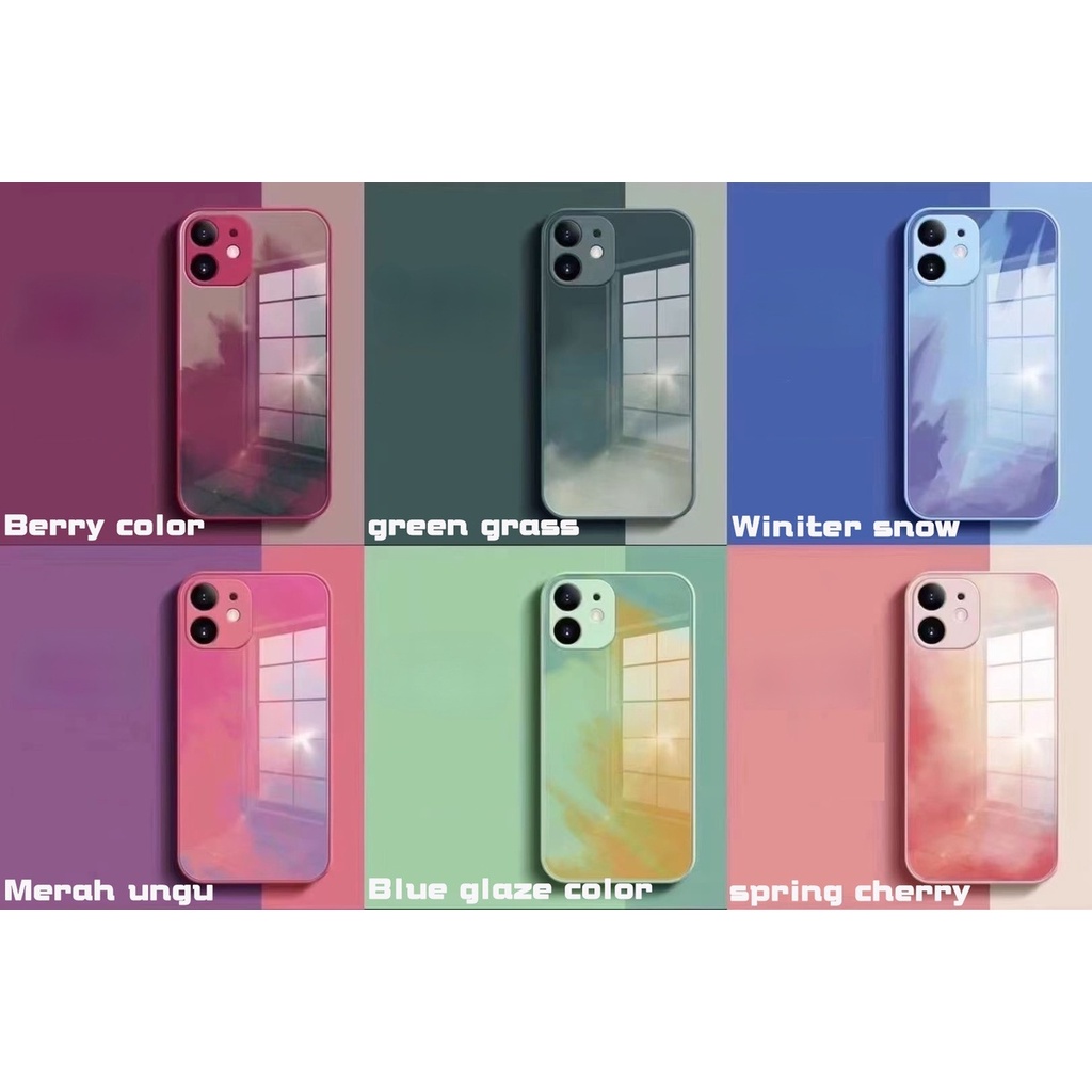 Hard Case Bahan Kaca 9h Untuk I12 11 Pro X Xs Max Xr Casing