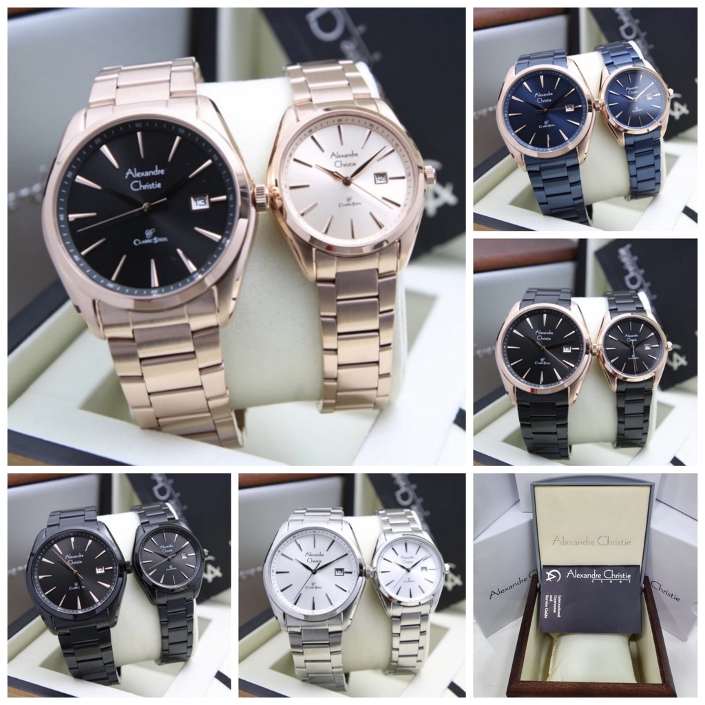 JAM TANGAN COUPLE PRIA.WANITA 8658/AC8658/AC 8658 GARANSI RESMI 1 TAHUN