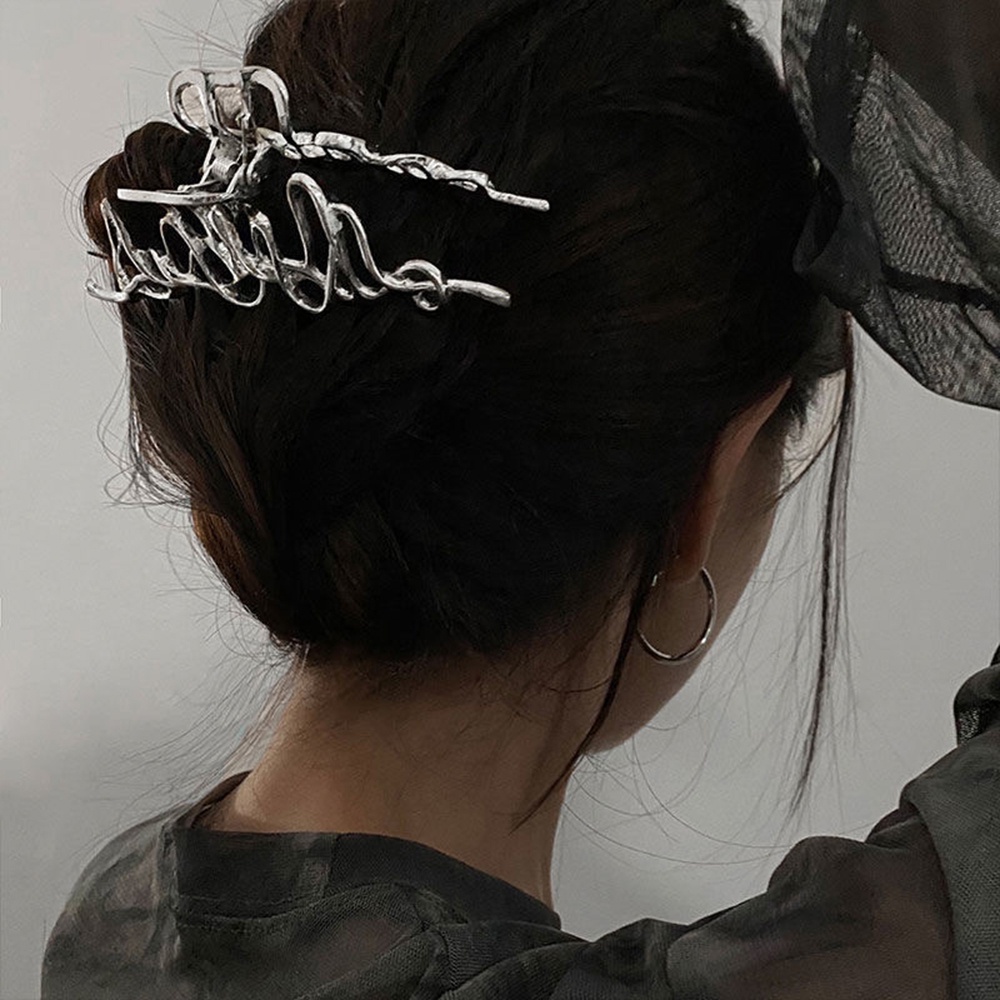 【COD Tangding】INS Lightning Hairpin Recommended Personality Irregular Metal Shape Irregular Back Hair Grab Fashion Accessories Jewelry Headdress