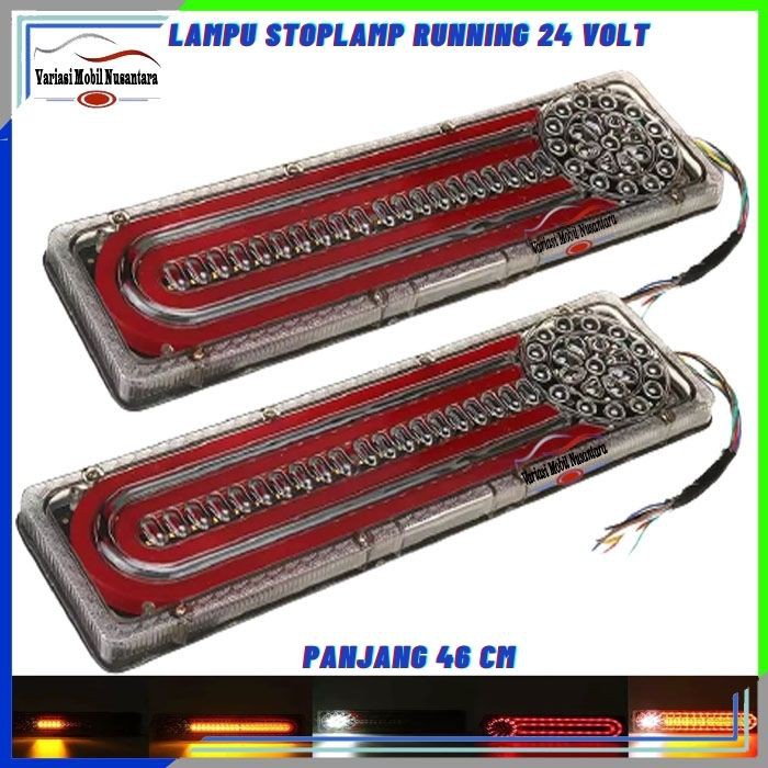 Lampu Rem Stop Lamp Led Stoplamp Belakang Running Mobil Canter Truk Truck 24 Volt
