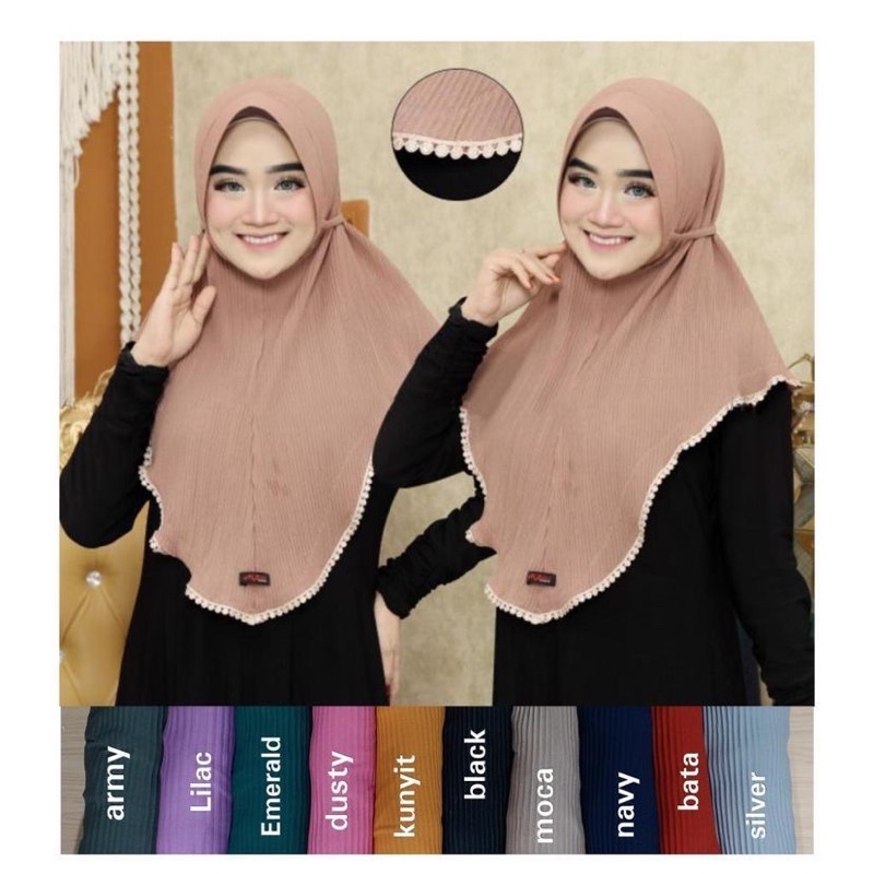 FIRDA PLISKET RENDA || HIJAB PLISKET REMPEL RENDA