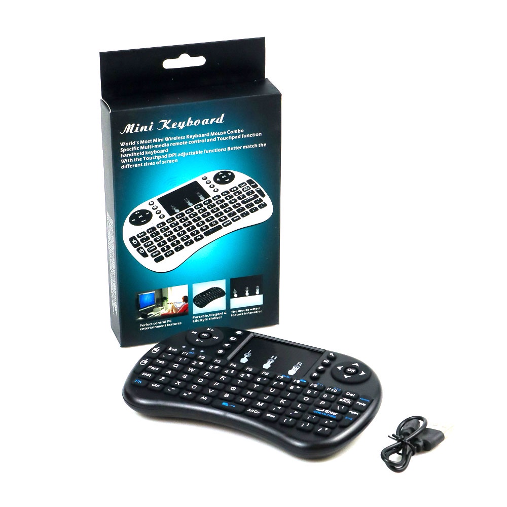 Mini Keyboard &amp; Mouse Wireless 2.4GHz dengan Touch Pad