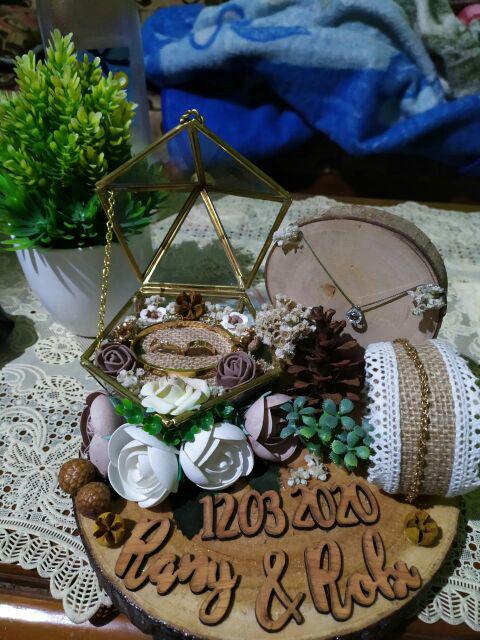 Tempat Cincin Terarrium Ringbox Tempat Cincin Rustic