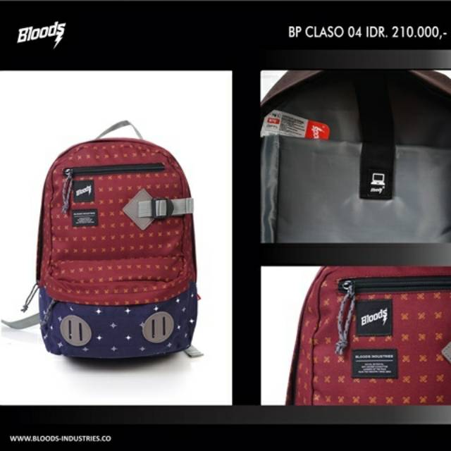 BACKPACK BLOODS  | BAGPACK BLOODS | TAS PUNGGUNG BLOODS | TAS RANSEL BLOODS "CLASO 04" ORIGINAL