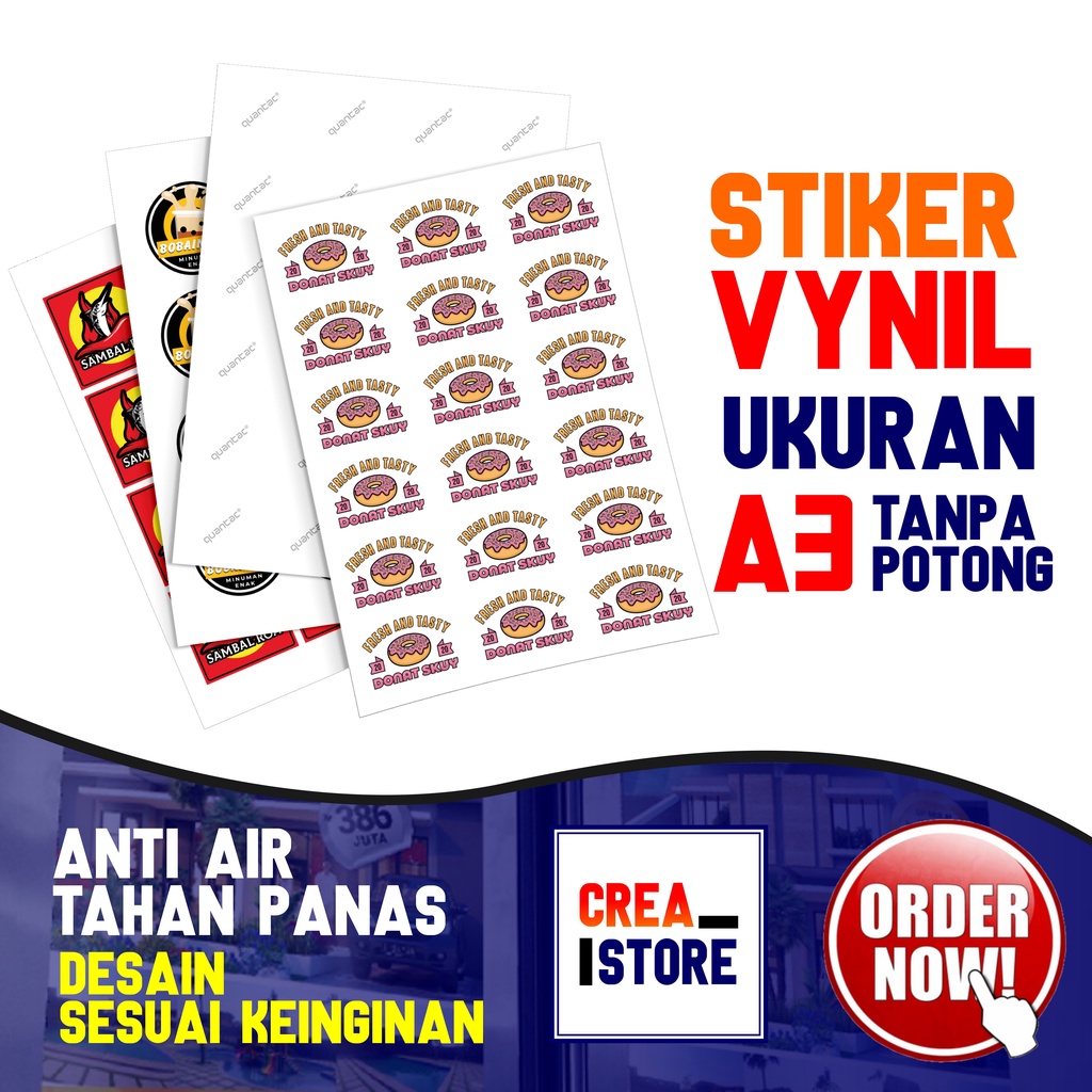 

Stiker Vynil / Stiker Anti Air - Stiker Kemasan Vynil Glosy / Vynil Doff ukuran A3