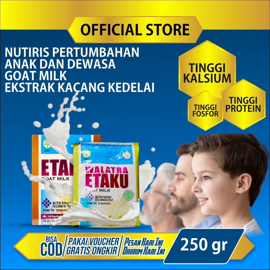 Nutiris Pertumbahan Anak Dan Dewasa Rendah Laktosa Walatra Etaku Susu Kambing Etawa Asli Susu Bubuk 
