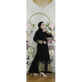 Gallery Exclusive Abaya Hitam Gamis Bordir Turkey Mumbai Gold Busui