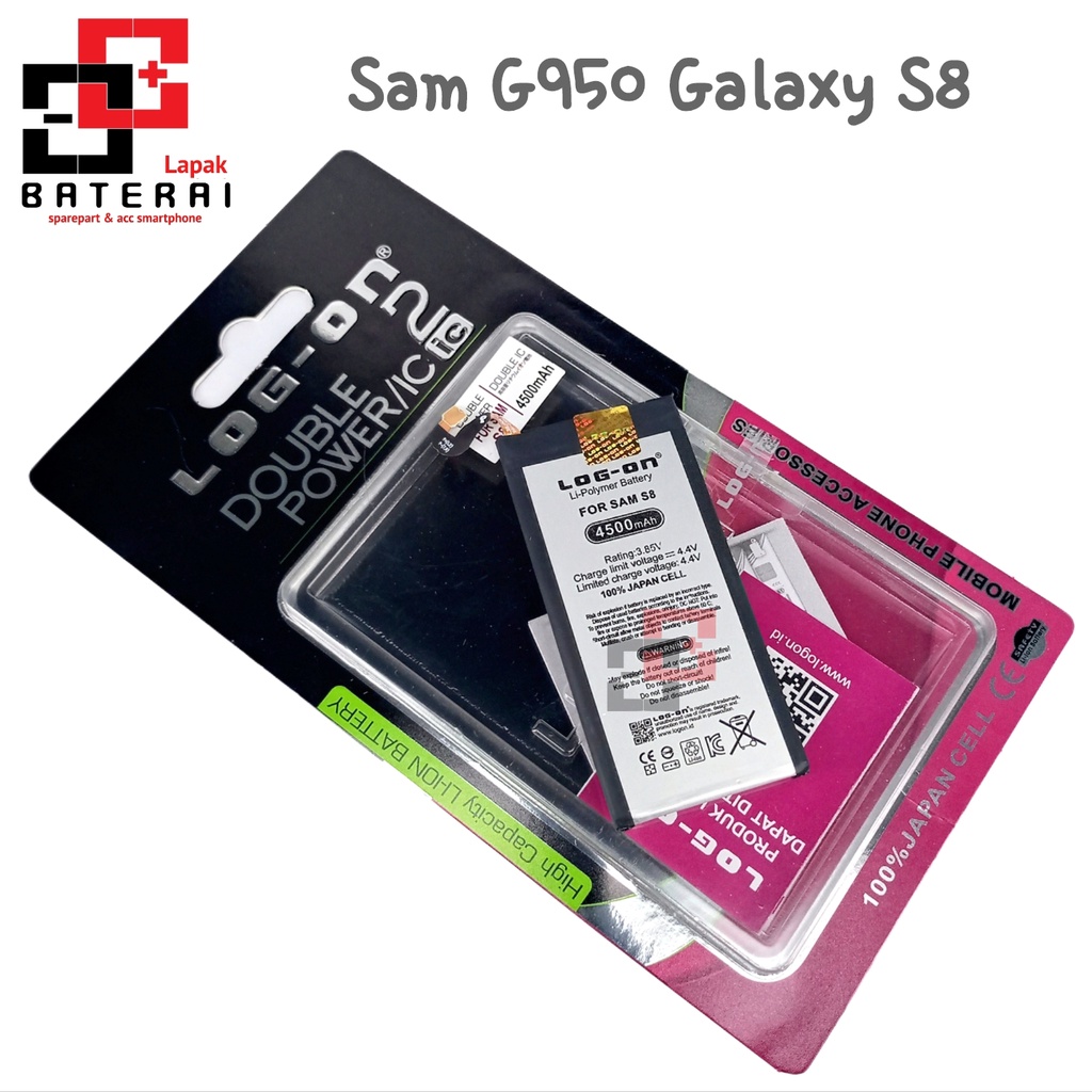 LOG - ON Baterai Samsung S8 g950 Double IC Protection Battery Batre