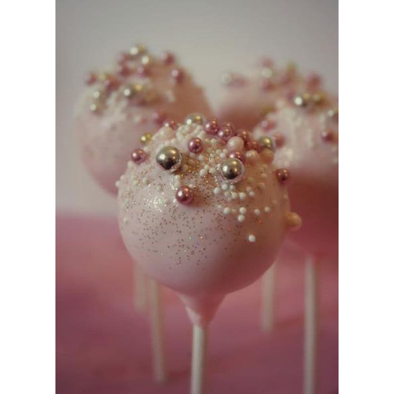 hiasan kue mutiara pink