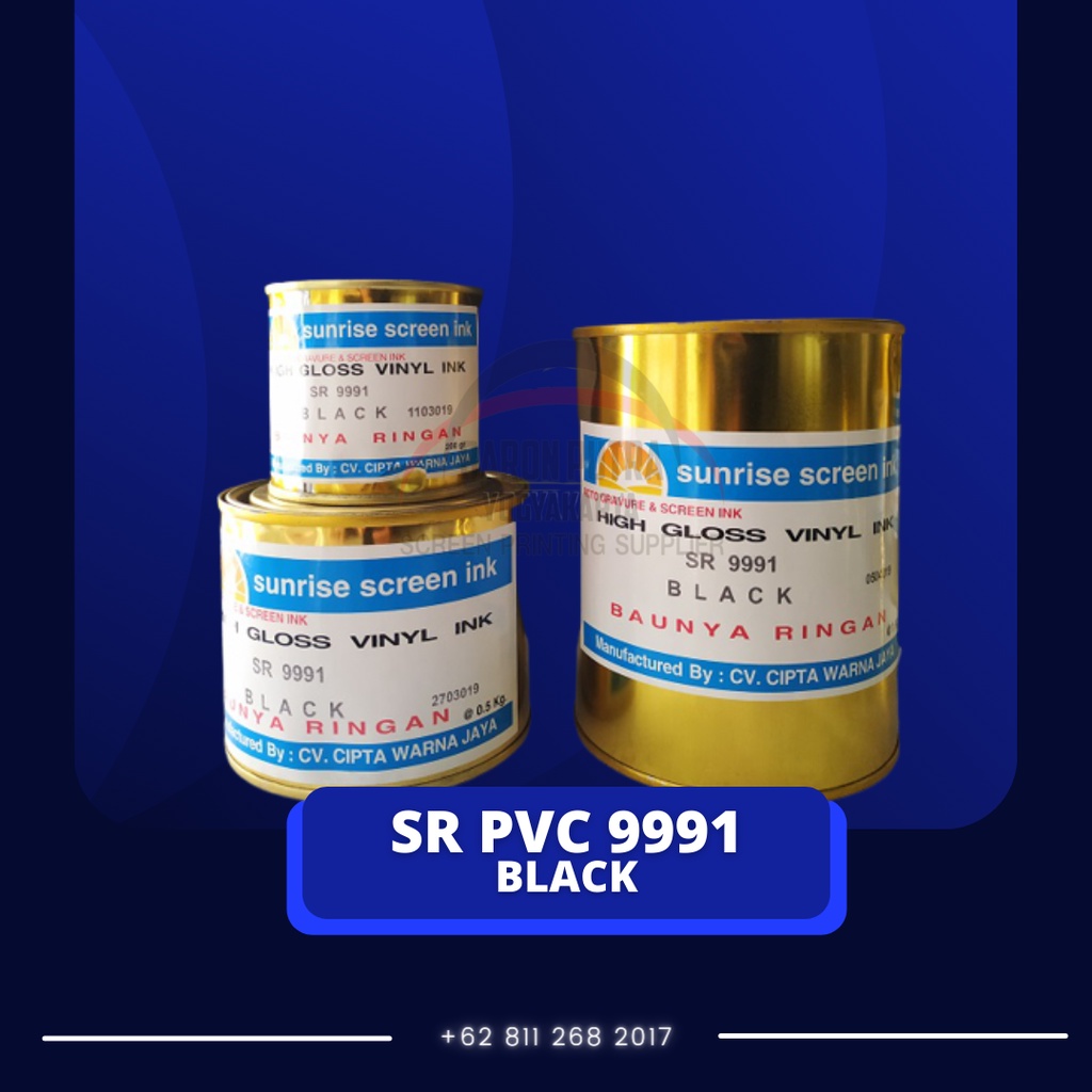 SUNRISE SR PVC 9991 BLACK 1KG - TINTA SABLON KERTAS