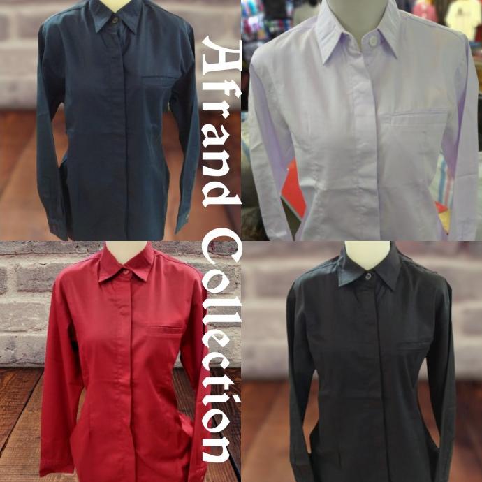 KEMEJA SERAGAM KERJA WANITA SLIMFIT KANTONG SATU PDH,PNS KANTOR WANITA 44-afrandcollection Juara