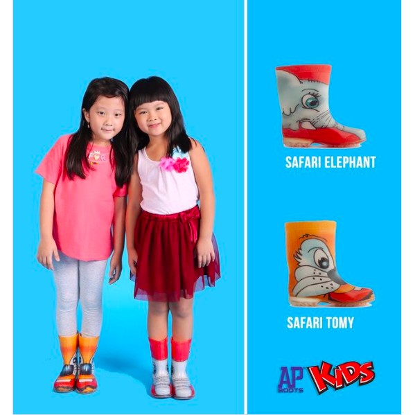 AP Boots Kids SAFARI TOMMY / Sepatu Boot Anak Karakter Binatang