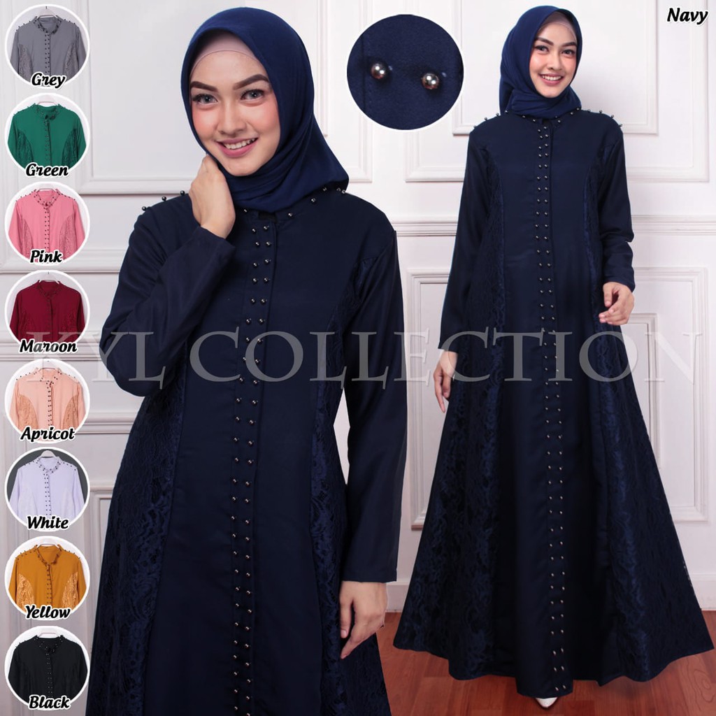 (100% RealPict) Gamis Luxmote Busui Brukat Corneli Dress Maxi Baju Muslim Pesta KONDANGAN KEBAYA