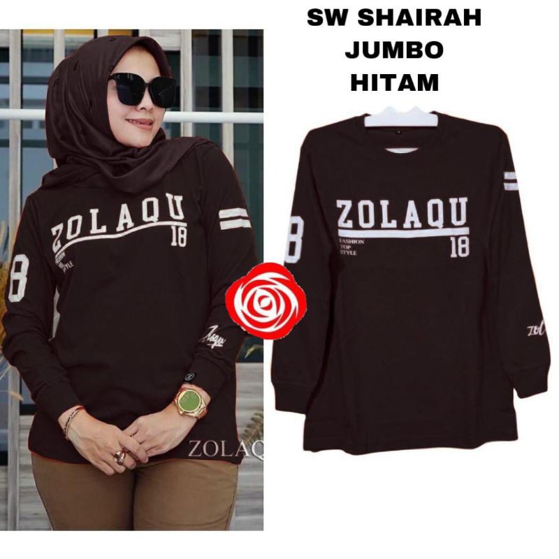 BLOUSE ATASAN ZOLAQU 3UKURAN L/XL/XXL  (GOOD QUALITY)-SHAIRA HITAM
