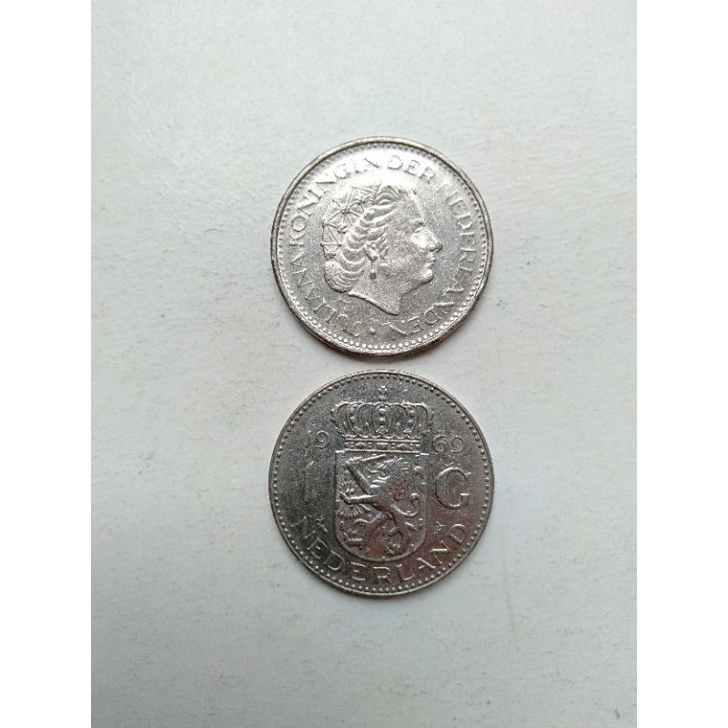 koin Kuno 1 Gulden nederland Juliana koningin