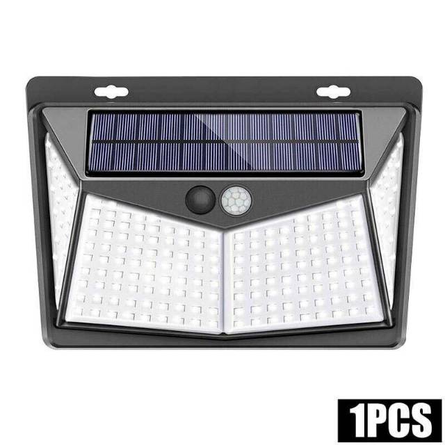 Lampu Taman Tembok  Dinding Sensor Solar 208 LED Tenaga Matahari