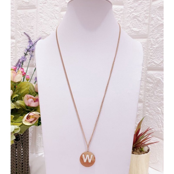 Kalung Titanium asli Rosegold model Panjang Premium Quality Anti karat anti alergi Stainless steel 918