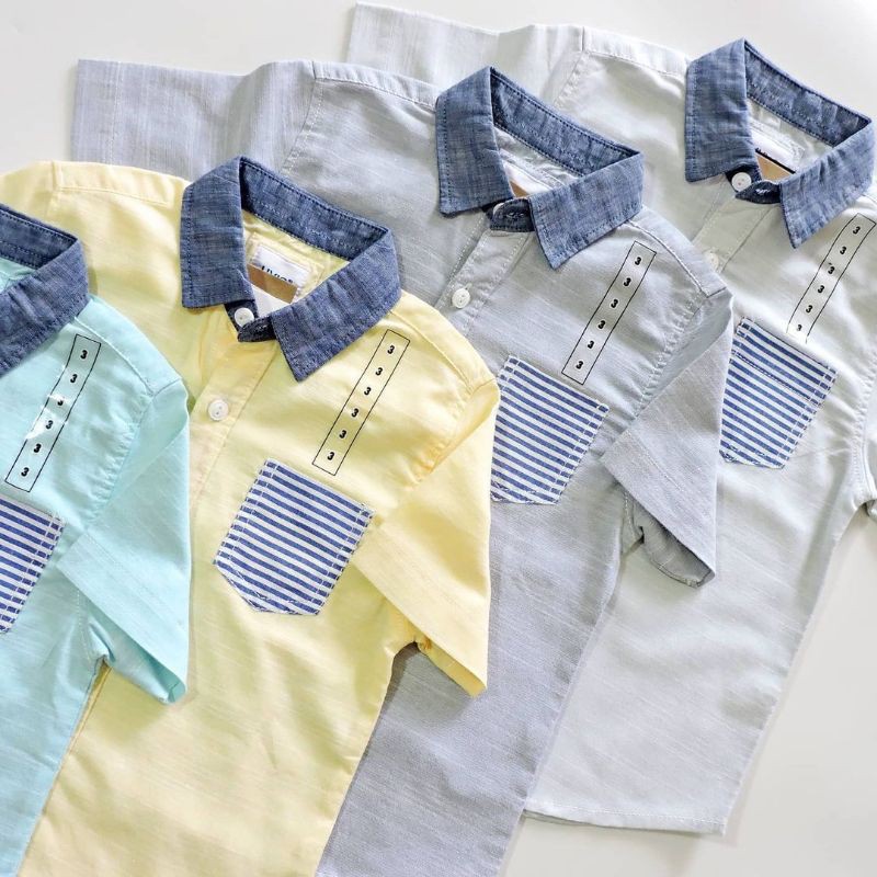 KEMEJA ANAK PASTELO POCKET BOY/LAKILAKI/COWOK PREMIUM LINEN OXFORD TOP BRANDED