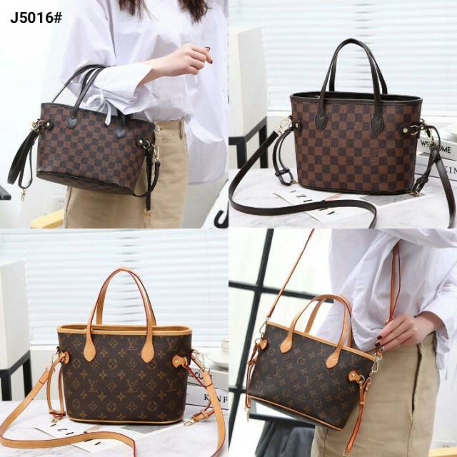 LV Louis Vuitton Neverfull Tote Sling bag J5016 SE