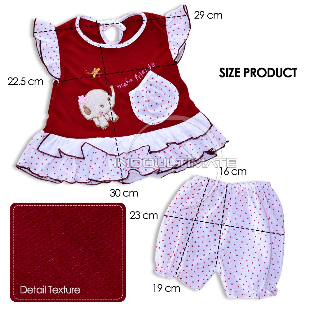 Terusan Baju Bayi Perempuan 1 Set BCS-084 Setelan Baju Bayi Baru Lahir Murah Lucu 3,6 Bulan Pakaian Bayi Perempuan Cewek / Rok Bayi Setelan Baju Bayi Perempuan Murah Lucu