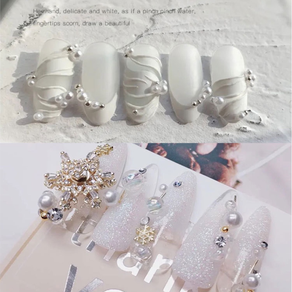 Mxbeauty 1 Kotak Manik-Manik Kristal Berlian Imitasi 3d Multiwarna Dekorasi Nail Art / Manicure