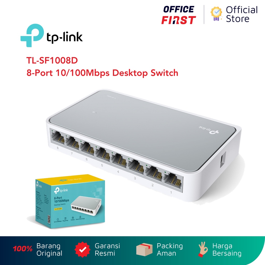 TP-Link TL-SF1008D 8 Port 10 / 100Mbps Desktop Switch TLSF1008D