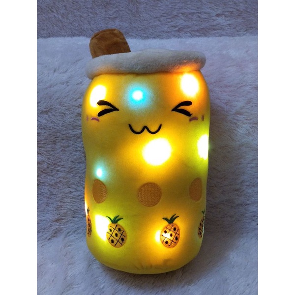 Boneka Boba Bubble tea kecil LED Murah ukuran 25cm berbahan halus dan lembut standar SNI