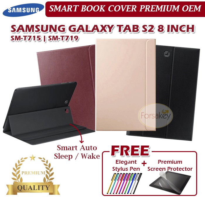 Samsung Galaxy Tab S2 8.0 8 Inch SM T719Y T715 OEM Bookcover Leather Flip Case Book Cover Casing